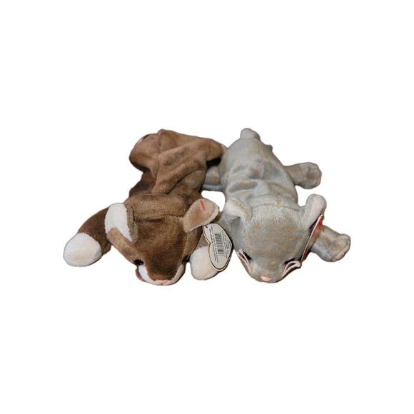 Ty Other - Ty Beanie Baby Pounce 1997 & Scat 1998 Cat Lot‎ w Tags Vintage Plush
